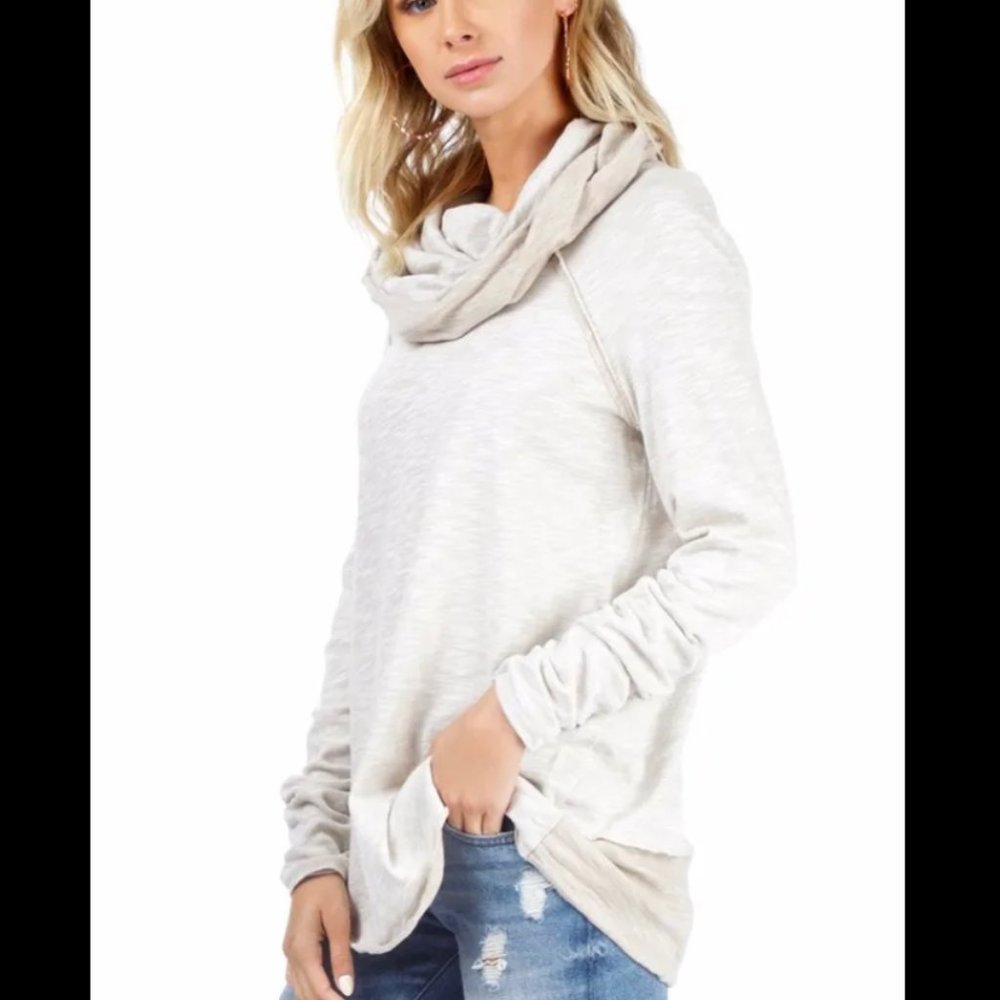 Free People Beach Two Body Corps Cowl Neck Pullover 2973 - Picture 8 of 8